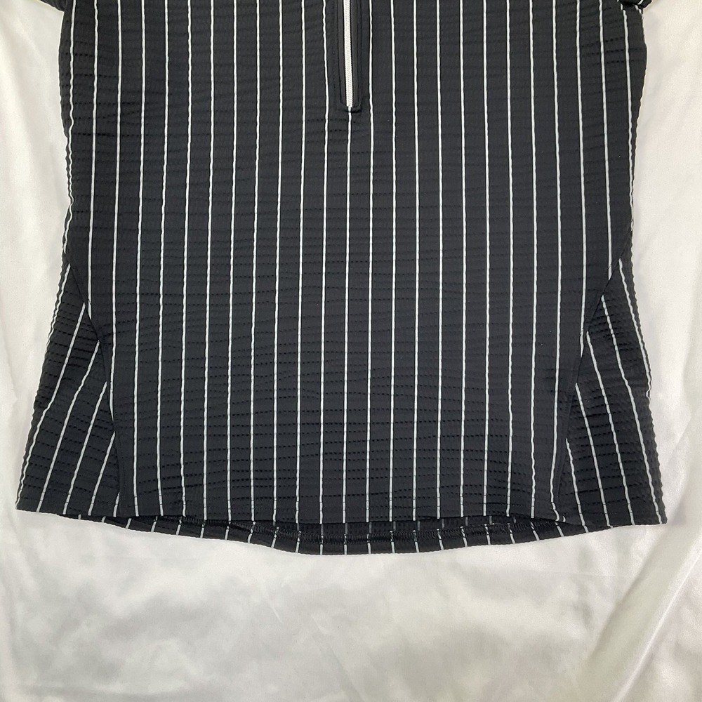 Inphorm Women Black/White Stripe Tennis Golf Pickle Ball Textured Sz S Sport 552 - Picture 8 of 12
